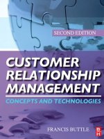 Customer relationship management concepts and technologies,  second edition  francis buttle