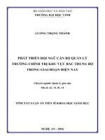 Phát  triển  đội  ngũ  cán  bộ  quản  lý  trường  chính  trị  khu  vực  bắc trung bộ trong giai đoạn hiện nay (TT) 