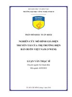 Nghiên cứu mô hình giá điện truyền tải của thị trường điện bán buôn việt nam (VWEM) 