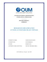 Research on job satisfaction at tuong an vegetable oil JSC (vietnam) 