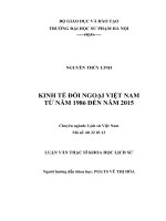 KINH TẾ ĐỐI NGOẠI VIỆT NAM  TỪ NĂM 1986 ĐẾN NĂM 2015