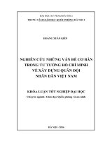 Nghiên cứu những vấn đề cơ bản trong tư tưởng hồ chí minh về xây dựng quân đội nhân dân việt nam