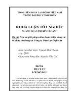 Luận văn một số giải pháp nhằm hoàn thiện công tác tổ chức tiền lương tại công ty điện lực nghệ an 