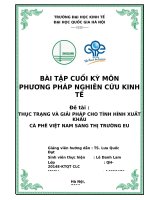 THỤC TRẠNG VÀ GIẢI PHÁP CHO TÌNH HÌNH XUẤT KHẨU  CÀ PHÊ VIỆT NAM SANG THỊ TRƯỜNG EU 2015