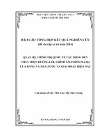 Quan hệ chính trị quốc tế tác động đến thực hiện đường lối, chính sách đối ngoại của đảng và nhà nước ta giai đoạn hiện nay