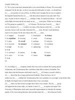 ĐÁP ÁN 200 CÂU TIẾNG ANH THI CÔNG CHỨC QUẢNG NAM 2016 ( phần điền từ)