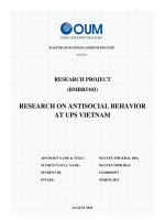 Research on antisocial behavior at UPS vietnam 