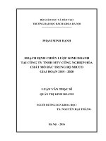 Hoạch định chiến lược kinh doanh tại công ty TNHH MTV công nghiệp hóa chất mỏ bắc trung bộ   micco giai đoạn 2015   2020