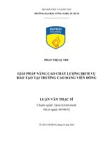 Giải pháp nâng cao chất lượng dịch vụ đào tạo tại trường cao đẳng viễn đông 