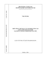 Phân tích và đề xuất các giải pháp nhằm nâng cao chất lượng đào tạo nghề tại Trung tâm dạy nghề huyện Gia Viễn, tỉnh Ninh Bình