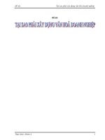 Bài tập hành vi tổ chức tại sao phải xây dựng văn hóa doanh nghiệp