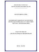 Giải pháp quản trị nợ xấu tại ngân hàng TMCP đầu tư và phát triển việt nam – chi nhánh ba đình 