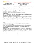 Đề thi giữa học kì 1 môn Hóa học lớp 10 trường THPT Lý Thái Tổ, Bắc Ninh năm học 2016 - 2017