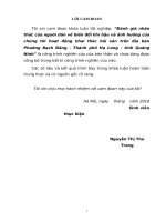 Đánh giá nhận thức của người dân về biến đổi khí hậu và ảnh hưởng của chúng tới hoạt động khai thác hải sản trên địa bàn phường bạch đằng   thành phố hạ long   tỉnh quảng ninh