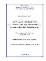 Quản lý ĐNGV tiểu học trường tiểu học Thành Công A, quận Ba Đình, thành phố Hà Nội