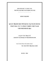 Quản trị rủi ro tín dụng tại ngân hàng TMCP đầu tư và phát triển việt nam chi nhánh bà rịa 