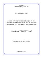 Nghiên cứu một số đặc điểm dịch tễ học nhiễm H. pylori ở trẻ em và các thành viên hộ gia đình của hai dân tộc Thái và Khơ me
