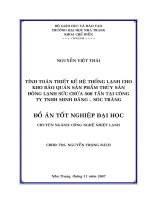 Tính toán thiết kế hệ thống lạnh cho kho bảo quản sản phẩm thủy sản đông lạnh sức chứa 500 tấn tại cty tnhh minh đăng sóc trăng 