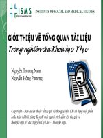 Giới thiệu về tổng quan tài liệu trong nghiên cứu khoa học y học