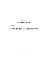 MON CHINH SACH CONG 9 9 2012 GIẢI PHÁP THỰC HIỆN tốt CHÍNH SÁCH GIÁO dục và đào tạo ở nước TA TRONG điều KIỆN HIỆN NAY