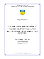 Các yếu tố ảnh hưởng đến chất lượng thông tin trên báo cáo tài chính tại các đơn vị kho bạc nhà nước TP  HCM