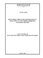 Hoàn thiện chiến lược kinh doanh của tổng công ty viễn thông mobifone giai đoạn 2015 2020