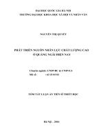 Phát triển nguồn nhân lực chất lượng cao ở quảng ngãi hiện nay 