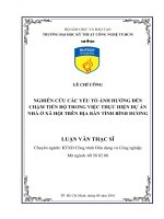 Nghiên cứu các yếu tố ảnh hưởng đến chậm tiến độ trong việc thực hiện dự án nhà ở xã hội trên địa bàn tỉnh bình dương 