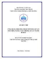 Ứng dụng phương pháp fenton (xử lý oxy hóa nâng cao) trong xử lý nước rỉ rác 