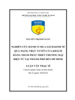 Nghiên cứu hành vi mua sách kinh tế qua mạng trực tuyến của khách hàng nhằm phát triển thương mại điện tử tại thành phố hồ chí minh