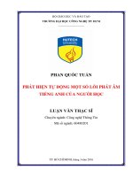Phát hiện tự động một số lỗi phát âm tiếng anh của người học 