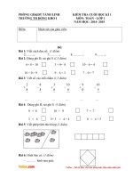 Đề thi học kì 1 môn Toán Tiếng Việt lớp 1 trường tiểu học Đồng Kho 1, Bình Thuận năm học 2014 - 2015