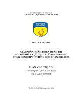 Giải pháp hoàn thiện quản trị nguồn nhân lực tại trường cao đẳng cộng đồng bình thuận giai đoạn 2016   2025 
