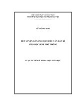 Rèn luyện kĩ năng đọc hiểu văn bản kí cho học sinh phổ thông 