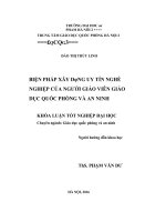 Khoá luận tốt nghiệp biện pháp xây dựng úy tín nghề nghiệp của người giáo viên giáo dục quốc phòng và an ninh 