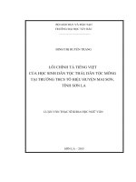 TÌM HIỂU LỖI CHÍNH TẢ TIẾNG VIỆT CỦA HỌC SINH DÂN TỘC THÁI, DÂN TỘC MÔNG TẠI TRƯỜNG THCS TÔ HIỆU HUYỆN MAI SƠN, TỈNH SƠN LA