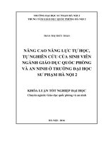 Nâng cao năng lực tự học, tự nghiên cứu của sinh viên ngành giáo dục quốc phòng và an ninh ở trường đại học sư phạm hà nội 2 