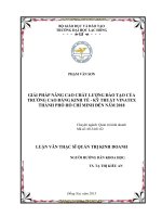 Giải pháp nâng cao chất lượng đào tạo của trường cao đẳng kinh tế   kỹ thuật vinatex thành phố hồ chí minh đến năm 2018 