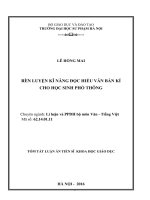Rèn luyện kĩ năng đọc hiểu văn bản kí cho học sinh phổ thông (TT) 