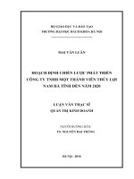 Chiến lược phát triển;công ty TNHH MTV thủy lợi nam hà tĩnh 