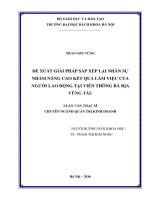 Đề xuất giải pháp sắp xếp lại nhân sự nhằm nâng cao kết quả làm việc của người lao động tại viễn thông Bà Rịa Vũng Tàu