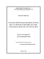 Ứng dụng phương pháp thẻ điểm cân bằng (BSC) và chỉ số đo lường hiệu suất (KPI) vào đánh giá nhân viên tại VNPT Hà Tĩnh