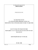 Dạy học phần vectơ của sách giáo khoa hình học 10 nâng caotheo hướng tăng cường hoạt động tự học của học sinh 