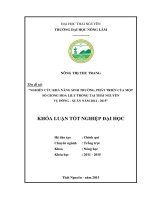 Nghiên cứu khả năng sinh trưởng và phát triển của một số giống hoa Lily tại Thái Nguyên vụ Đông Xuân năm 2014  2015.