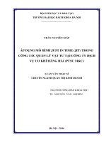 Áp dụng mô hình just in TRONG CÔNG TÁC QUẢN LÝ VẬT TƯ TẠI CÔNG TY DỊCH VỤ CƠ KHÍ HÀNG HẢI (PTSC M&C