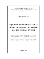 Biện pháp phòng chống tệ nạn cờ bạc trong sinh viên trường đại học sư phạm hà nội 2 