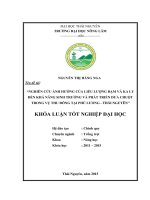 Nghiên cứu ảnh hưởng của liều lượng đạm và ka ly đến khả năng sinh trưởng và phát triển dưa chuột trong vụ thu đông tại Phú Lương  Thái Nguyên