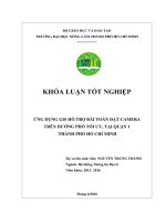 Ứng dụng GIS hỗ trợ bài toán đặt camera trên đường phố tối ưu, tại Quận 1, thành phố Hồ Chí Minh