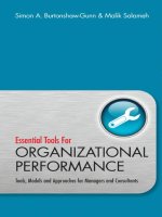 Essential  tools for organizational performance  tools, models and approaches for managers and consultants