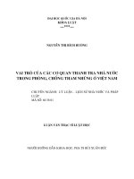 Vai trò của các cơ quan thanh tra nhà nước trong phòng, chốngtham nhũng ở việt nam 